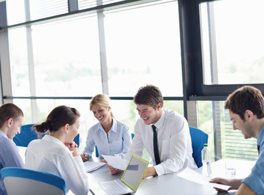 15301069 - group of happy young  business people in a meeting at office